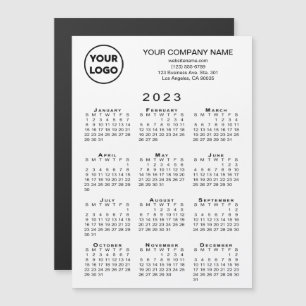 2023 Calendrier Business Logo Texte Blanc Magnet C