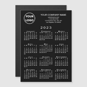 2023 Calendrier Business Logo Texte noir Magnet Ca