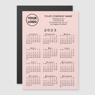 2023 Calendrier Business Logo Texte Pink Magnet