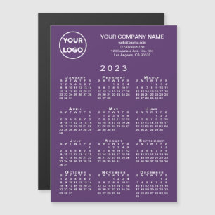 2023 Calendrier Business Logo Texte Purple Magnet