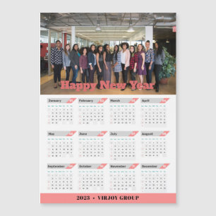 2023 Calendrier Entreprise Photo Rose Gold Magnet