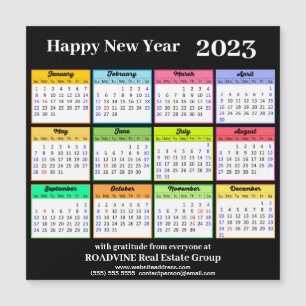 2023 Calendrier Gold Script sur Black Business Mag