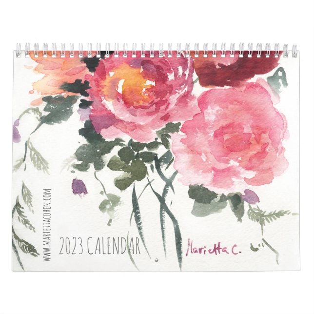 2023 Deux pages Moyen, Calendrier blanc (Protection)