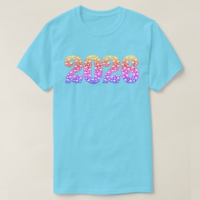 2023 en T-shirt crâne coloré (Design devant)