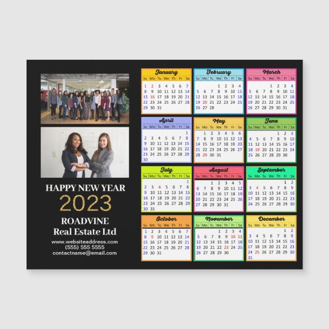 2023 Entreprise 2 Photo moderne couleur Calendrier (Devant)