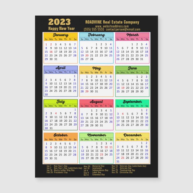 2023 Entreprise Gold Script Moderne Calendrier Mag (Devant)