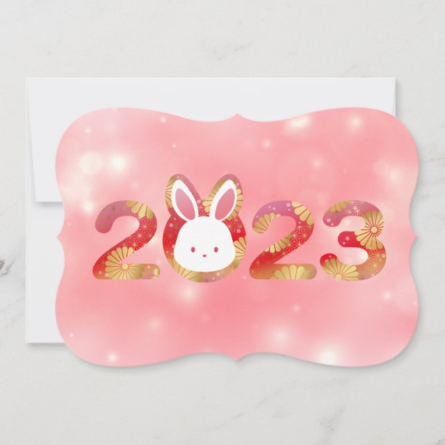 2023, Nouvel An Chinois, Invitation De Lapin (Devant)
