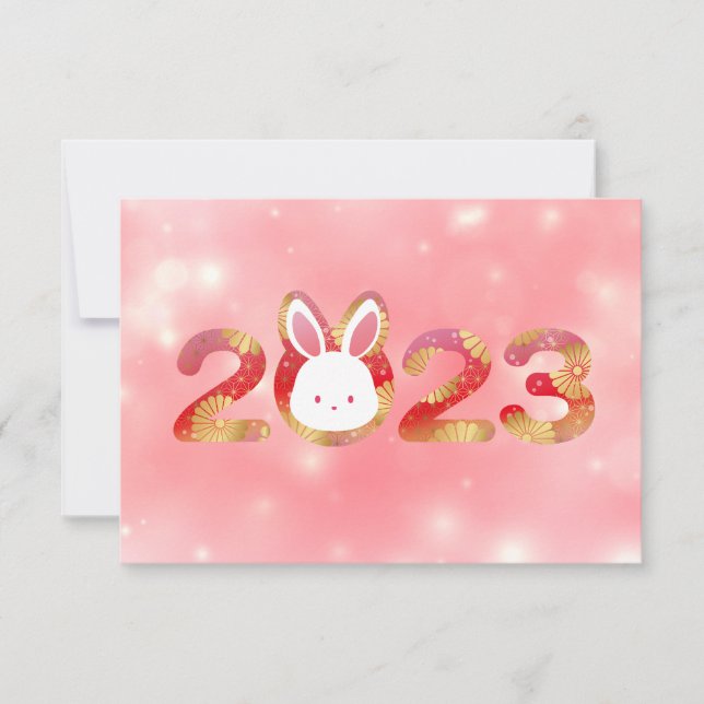 2023, Nouvel An Chinois, Invitation De Lapin (Devant)