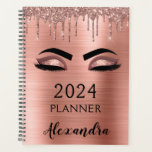2023 Rose Gold Blush Rose Glitter Eyelashes<br><div class="desc">2023 Rose Gold - Blush Pink Eyelashes Sparkle Glitter Monogram Name and Initial Spiral Notebook. This makes the perfect sweet 16 birthday,  wedding,  bridal shower,  anniversary,  baby shower or bachelorette party gift for someone that loves glam luxury and chic styles.</div>