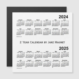 2024-2025 blanc calendrier de 2 ans par l'aimant