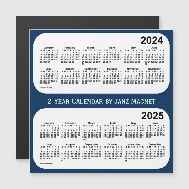 2024-2025 bleu de boîte de police calendrier de 2 (Devant / Derrière)