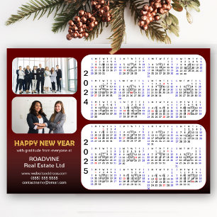 2024 2025 Calendrier Entreprise 2 Photo Rouge magn