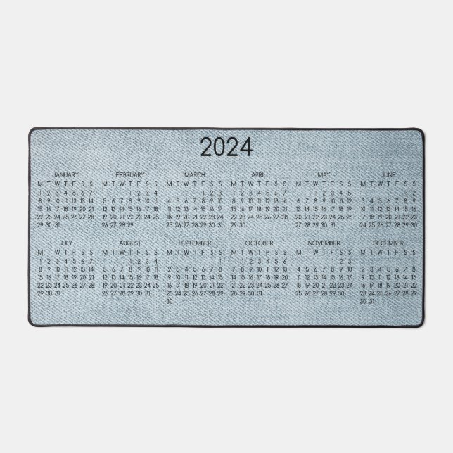 2024 Calendrier Blue Denim Photo (Recto)