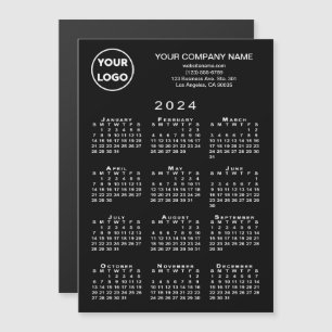 2024 Calendrier Business Logo Texte Black Magnet C