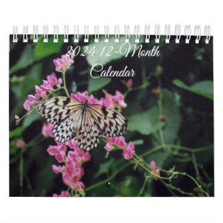 2024 Calendrier des oiseaux, papillons et fleurs s