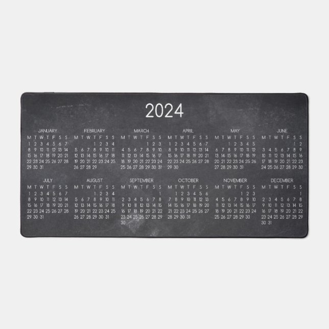2024 Calendrier Enseignant Blank Chalkboard Design (Recto)