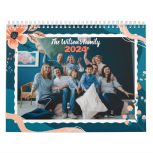 2024 Calendrier Floral Custom Family Photo