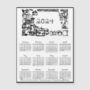 2024 Calendrier Fonte de structure coudre cadres f