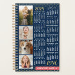 2024 Calendrier Marine Coral Gold Photo Collage Pe<br><div class="desc">Célébrez 2024 avec cet élégant calendrier de collage photo de famille petit planificateur. A l'intérieur, ces planificateurs ont des pages pour vous permettre d'organiser vos semaines et vos mois. Avec l'ajout de la belle couverture du calendrier annuel, vous pourrez voir l'année entière en un coup d'oeil - plus profiter de...</div>