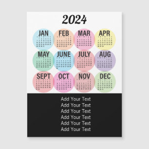 2024 - Calendrier mensuel coloré