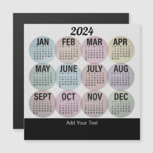2024 - Calendrier mensuel des aimants colorés