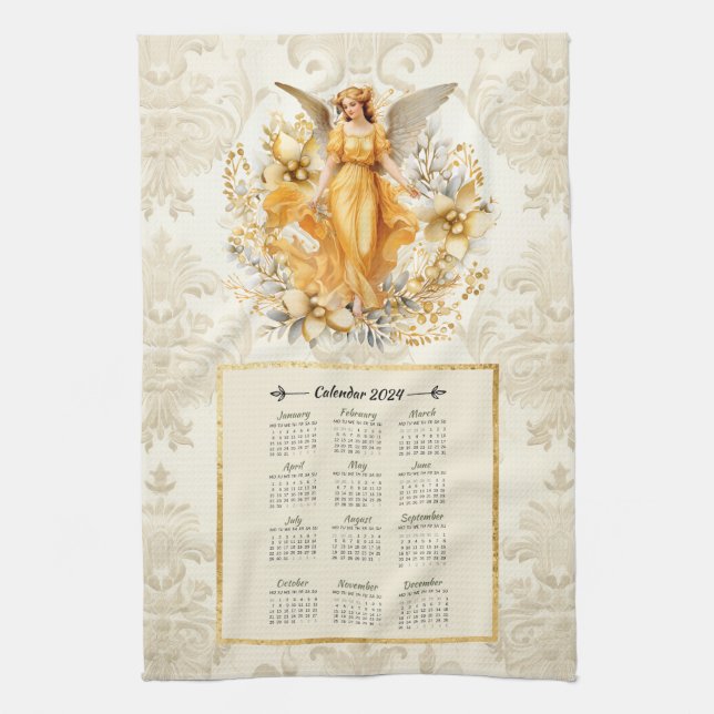 2024 Calendrier Serviette Joli Ange Gardien (Vertical)