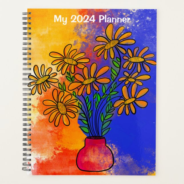 2024 Couverture dure Floral Spiral Planner (Devant)