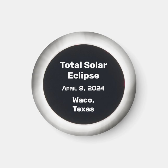 2024 Éclipse solaire totale BW par aimant de local (Devant)