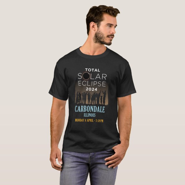 2024 éclipse solaire totale - Carbondale, T-shirt (Devant entier)