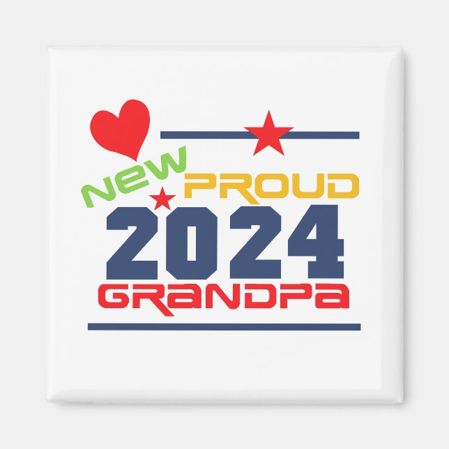2024 Fier nouvel aimant grand-père (Devant)