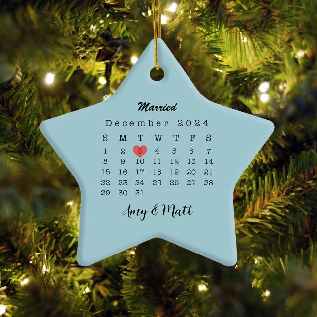 2024 Mariage Date Heart Calendar Ceramic Marié (Créateur téléchargé)