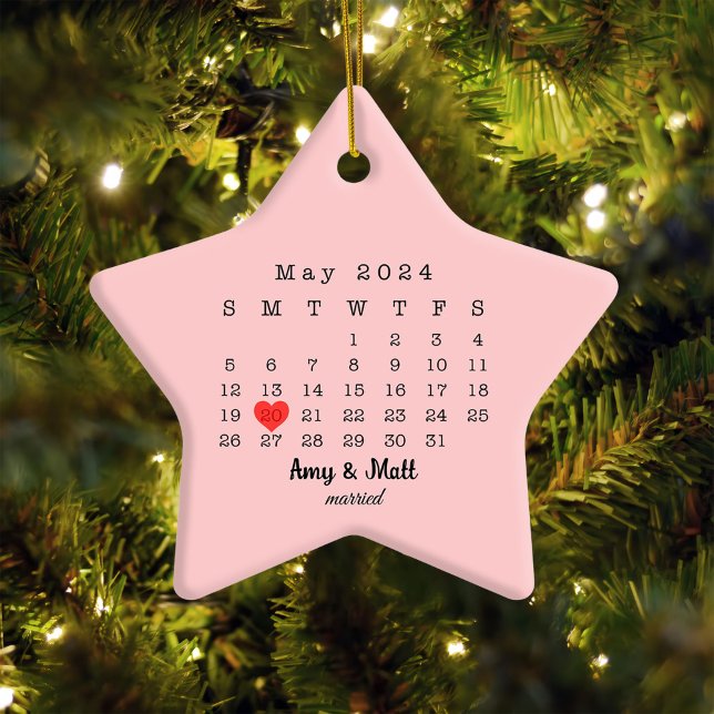2024 Mariage Date Star Calendrier Marié Céramique (Créateur téléchargé)