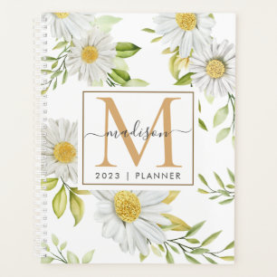 2024 Monogram Daisy Floral hebdomadaire mensuel