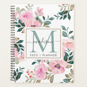 2024 Monogramme Aquarelle Florale hebdomadaire men