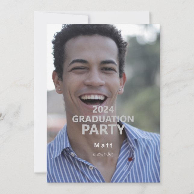 2024 Photo Simple Graduation Party Invitation (Devant)