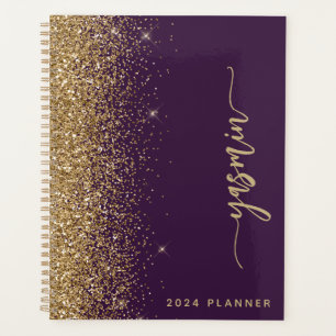 2024 Strass Violet Or Personnalisé