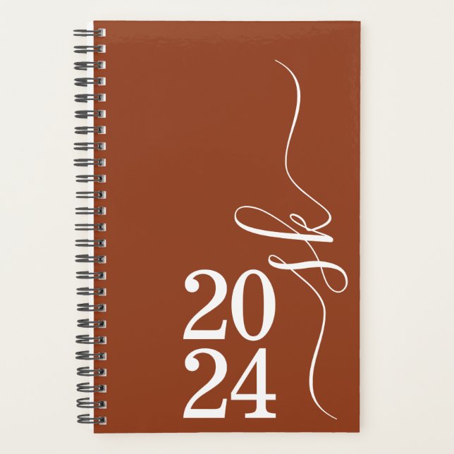 2024 Terracotta Monogram Personal Weekly Planner (Devant)