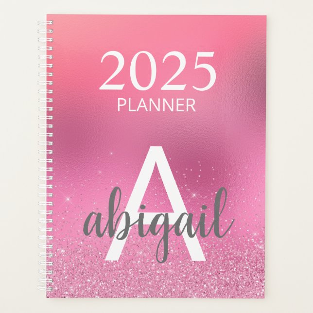 2025 Blush Pink Parties scintillant Stylish Nom du (Devant)