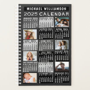 2025 Calendrier Black Mod 12 Photo Nom Du Collage 