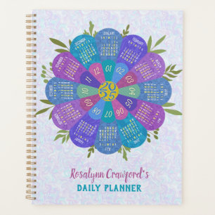 2025 Calendrier Boho Purple Flower Nom personnalis
