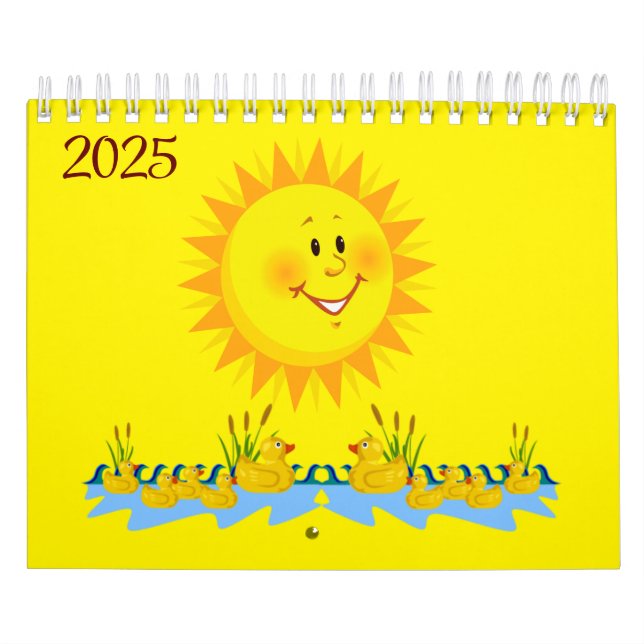 2025 Calendrier Canards jaunes et soleil (Protection)