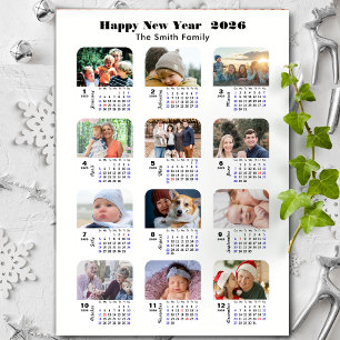 2025 Calendrier Famille 12 Photo Collage Minimalis