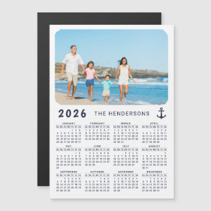 2025 Calendrier Famille Nom Photo Magnet nautique
