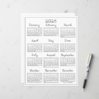2025 Calendrier Fonte en tissu gris argenté imprim