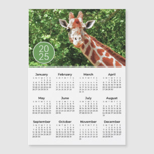 2025 Calendrier Giraffe Photo Magnet