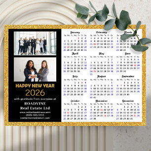2025 Calendrier Gold Black Business 2 Photo Magnét