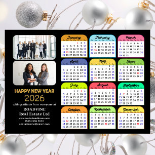 2025 Calendrier Gold Black Business 2 Photo Magnét