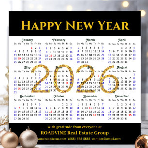 2025 Calendrier Gold Black Business Simple Magnéti