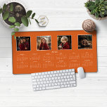 2025 Calendrier moderne Burnt Orange Photo Collage<br><div class="desc">Calendrier 2025 Pleine année Minimaliste Classic Style Bureau Mat Souris Pad en Terracotta Burnt Orange avec votre nom et 4 de vos photos préférées! 🌟 C'est pour 2025 🌟 Cette version est dans le chic Burnt Orange, mais les couleurs peuvent facilement être customisées ! Veuillez nous contacter à cedarandstring@gmail.com si...</div>