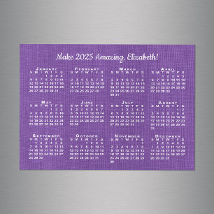 2025 Calendrier Motivation Nom personnalisé Purple